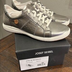 Josef Seibel Silver Sneakers Sleek Comfort Style